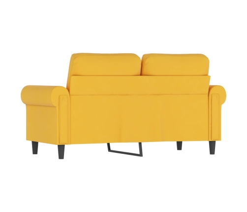 Sofá de 2 plazas terciopelo amarillo 120 cm