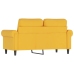 Sofá de 2 plazas terciopelo amarillo 120 cm