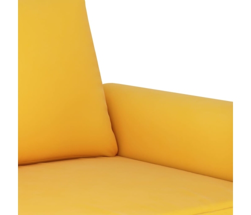 Sofá de 2 plazas terciopelo amarillo 120 cm