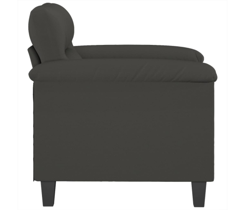 vidaXL Sillón de tela de microfibra gris oscuro 60 cm