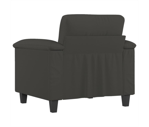 vidaXL Sillón de tela de microfibra gris oscuro 60 cm