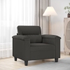 Sillón de tela de microfibra gris oscuro 60 cm