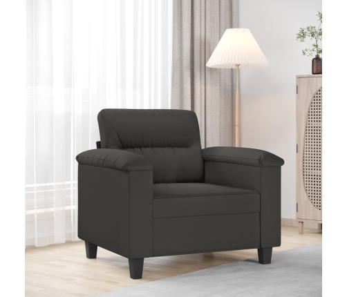 vidaXL Sillón de tela de microfibra gris oscuro 60 cm