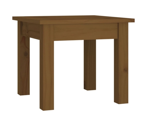 Mesa de centro madera maciza de pino marrón miel 35x35x30 cm