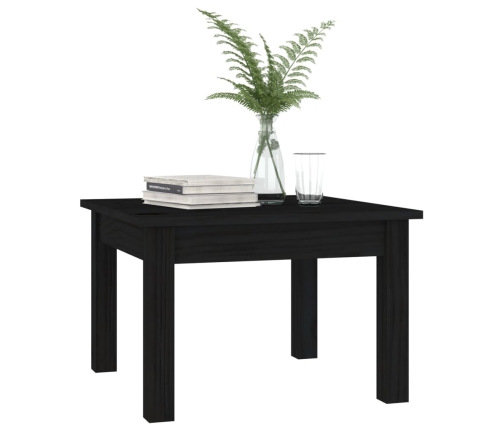 vidaXL Mesa de centro de madera maciza de pino negro 45x45x30 cm