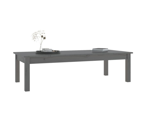 Mesa de centro de madera maciza de pino gris 110x50x30 cm