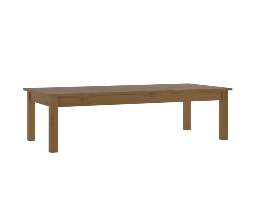 Mesa de centro madera maciza de pino marrón miel 110x50x30 cm