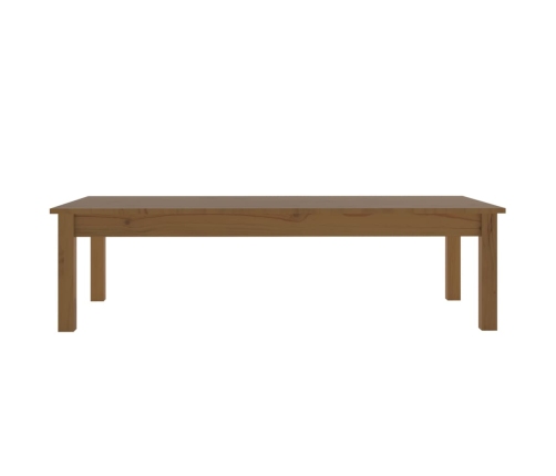 Mesa de centro madera maciza de pino marrón miel 110x50x30 cm