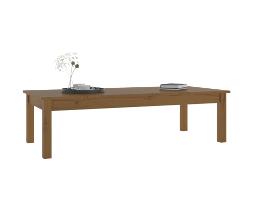 Mesa de centro madera maciza de pino marrón miel 110x50x30 cm