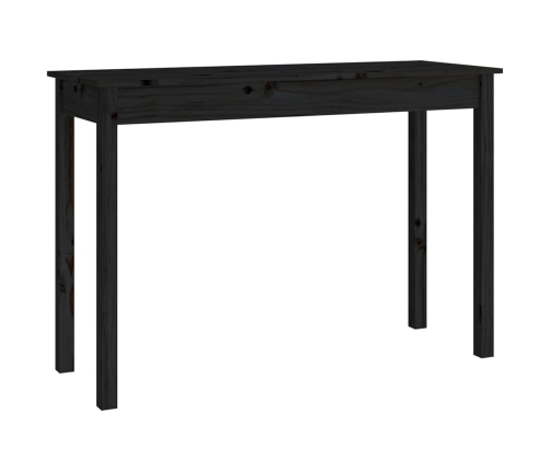 vidaXL Mesa consola madera maciza de pino negro 110x40x75 cm