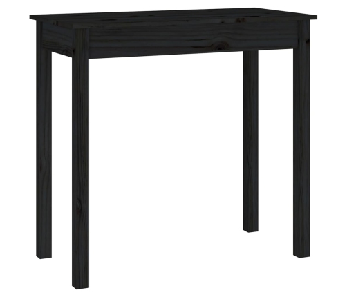 vidaXL Mesa consola de madera maciza de pino negro 80x40x75 cm