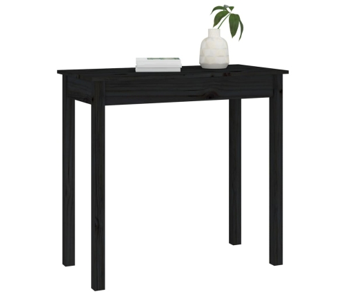 Mesa consola de madera maciza de pino negro 80x40x75 cm