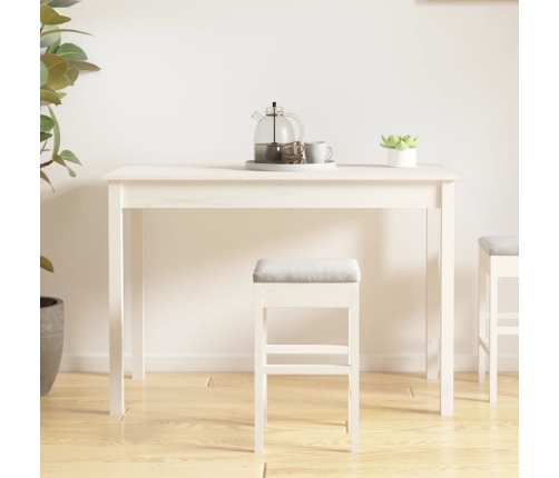 Mesa de comedor madera maciza de pino blanca 110x55x75 cm