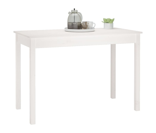 Mesa de comedor madera maciza de pino blanca 110x55x75 cm