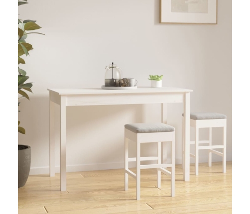 Mesa de comedor madera maciza de pino blanca 110x55x75 cm