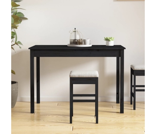 Mesa de comedor madera maciza de pino negro 110x55x75 cm