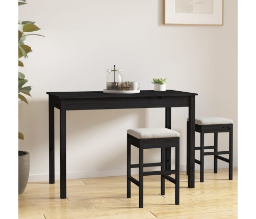 Mesa de comedor madera maciza de pino negro 110x55x75 cm