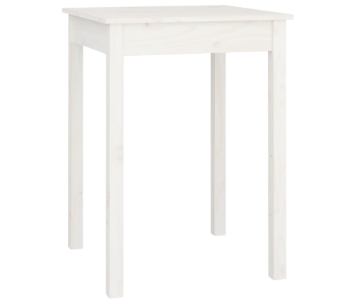 Mesa de comedor madera maciza de pino blanca 55x55x75 cm