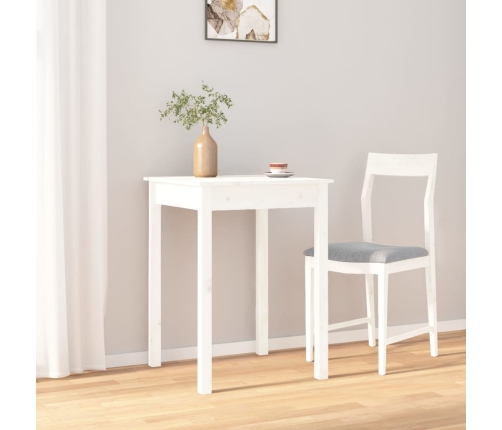 Mesa de comedor madera maciza de pino blanca 55x55x75 cm