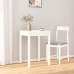 Mesa de comedor madera maciza de pino blanca 55x55x75 cm