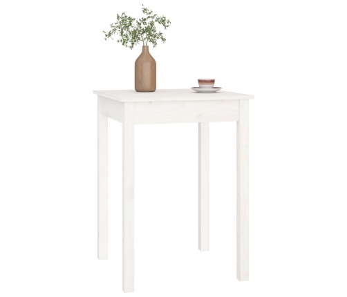 Mesa de comedor madera maciza de pino blanca 55x55x75 cm