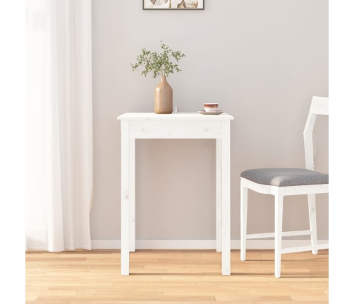 Mesa de comedor madera maciza de pino blanca 55x55x75 cm