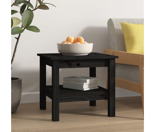 Mesa de centro de madera maciza de pino negro 45x45x40 cm