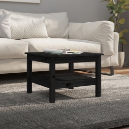 Mesa de centro de madera maciza de pino negro 55x55x40 cm