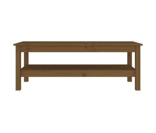 Mesa de centro madera maciza de pino marrón miel 110x50x40 cm