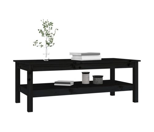 Mesa de centro de madera maciza de pino negro 110x50x40 cm