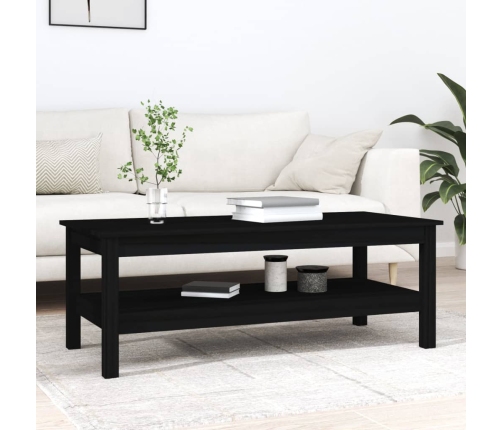 Mesa de centro de madera maciza de pino negro 110x50x40 cm