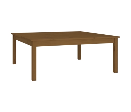 Mesa de centro madera maciza de pino marrón miel 100x100x40 cm