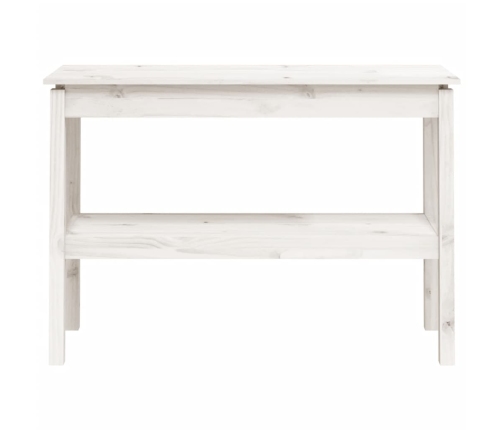 Mesa consola de madera maciza de pino blanco 110x40x75 cm