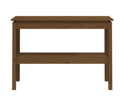 Mesa consola de madera maciza de pino marrón miel 110x40x75 cm