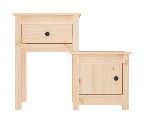 Mesita de noche madera maciza de pino 79,5x38x65,5 cm