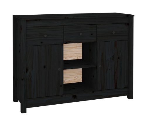 Aparador de madera maciza de pino negro 100x35x74,5 cm