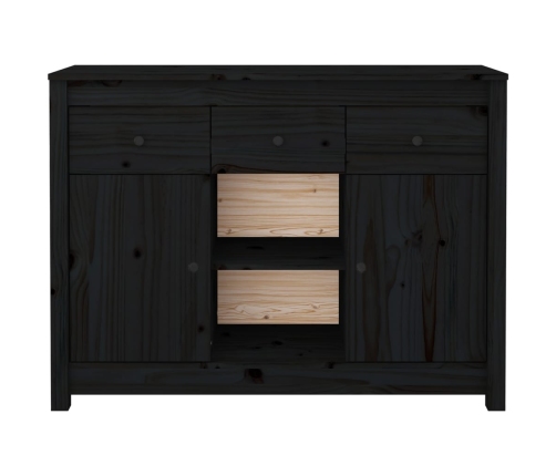 Aparador de madera maciza de pino negro 100x35x74,5 cm