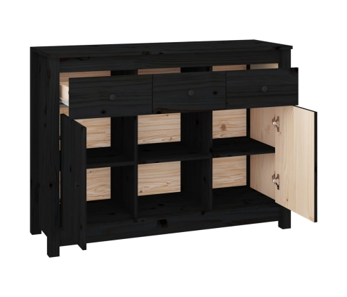 Aparador de madera maciza de pino negro 100x35x74,5 cm