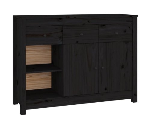 Aparador de madera maciza de pino negro 100x35x74 cm