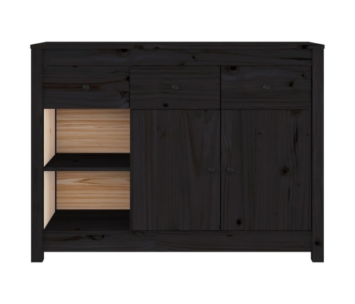 Aparador de madera maciza de pino negro 100x35x74 cm