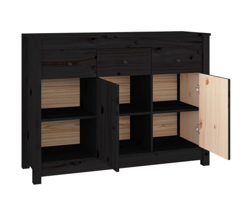 Aparador de madera maciza de pino negro 100x35x74 cm