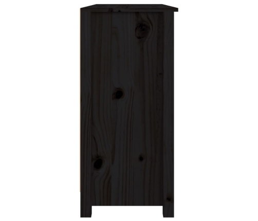 Aparador de madera maciza de pino negro 100x35x74 cm