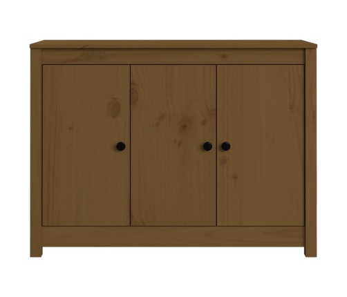 Aparador de madera maciza de pino marrón miel 100x35x74 cm