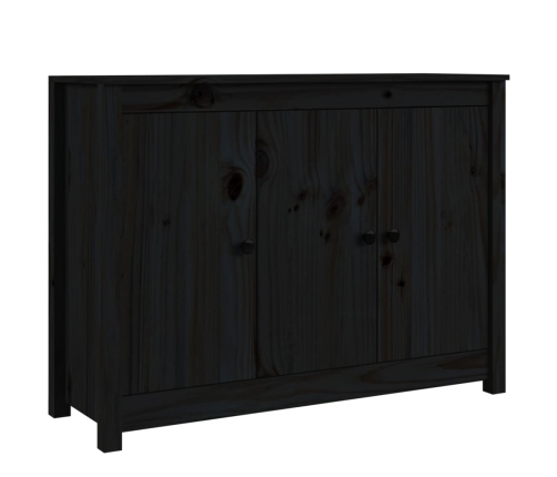 Aparador de madera maciza de pino negro 100x35x74 cm