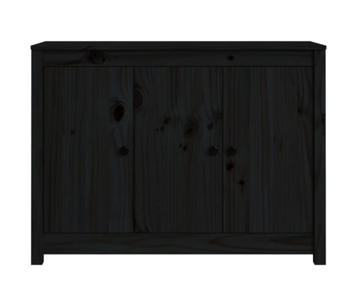 Aparador de madera maciza de pino negro 100x35x74 cm