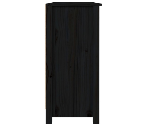 Aparador de madera maciza de pino negro 100x35x74 cm