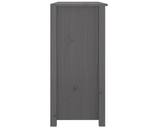 Aparador de madera maciza de pino gris 100x35x74 cm