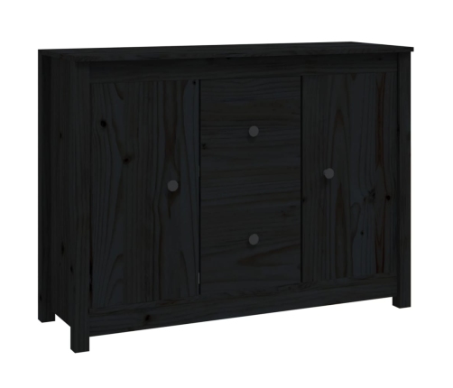 Aparador de madera maciza de pino negro 100x35x74 cm