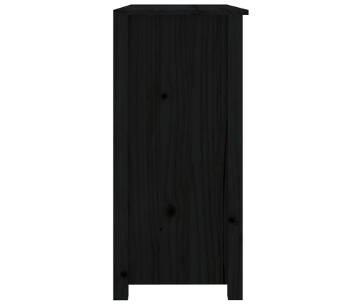 Aparador de madera maciza de pino negro 100x35x74 cm