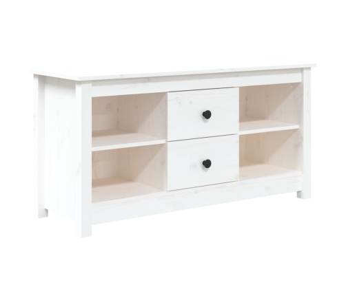 Mueble para TV de madera maciza de pino blanco 103x36,5x52 cm